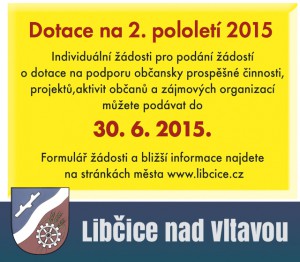 Žádosti o dotaci na 2. pololetí @ Městský úřad Libčice nad Vltavou | Libčice nad Vltavou | Středočeský kraj | Česká republika