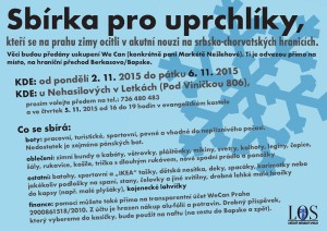 Sbírka na pomoc uprchlíkům @ Pod Viničkou 806, Letky | Libčice nad Vltavou | Středočeský kraj | Česká republika