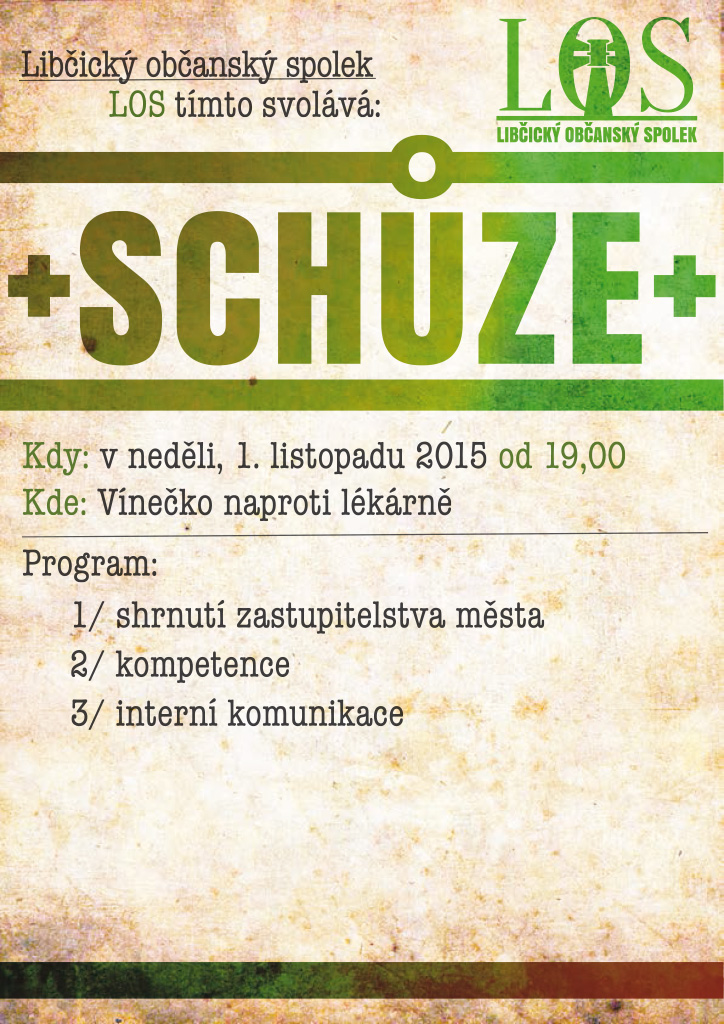 Schůze LOS: 1. 11. 2015