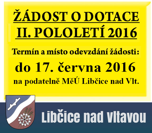 Zádost o dotace II. pololetí