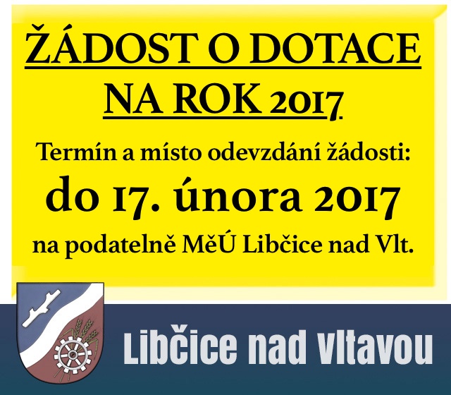 Žádost o dotace 2017