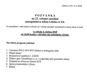 22. veřejné zasedání zastupitelstva @ obřadní síň městského úřadu | Libčice nad Vltavou | Středočeský kraj | Česká republika