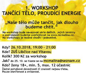 Workshop: tančící tělo, proudící energie @ ZUŠ Libčice | Libčice nad Vltavou | Česko