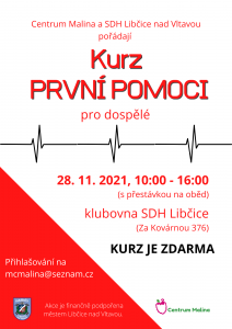 Kurz první pomoci pro dospělé - bezplatný @ klubovna SDH Libčice nad Vltavou