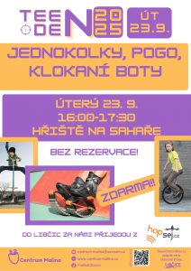 TeenDen - jednokolky, pogo a skákací boty @ Hřiště na sídlišti Sahara